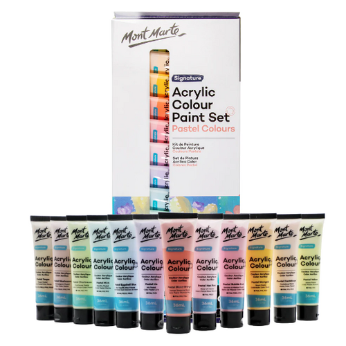 Mont Marte Acrylic Colour Pastel Paint Set Signature 36pc x 36ml